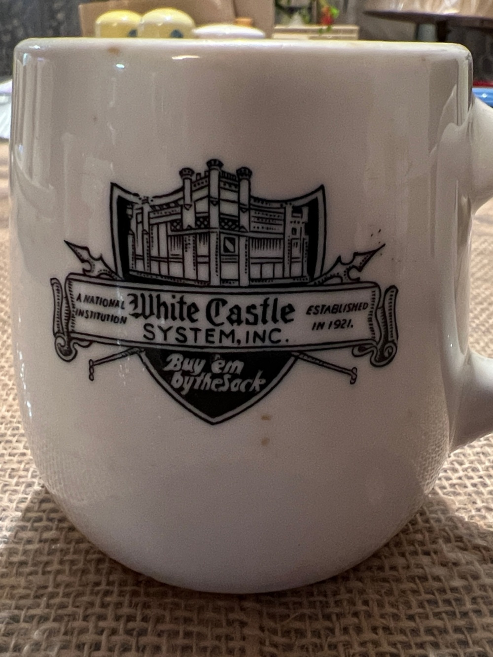 Vtg 1950 White Castle Restaurant Use 6oz Ashtray Bottom China Coffee Mug